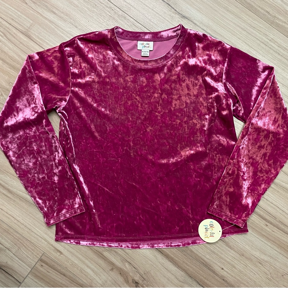 Crushed Velvet Girls Top NWT - Picture 5 of 5